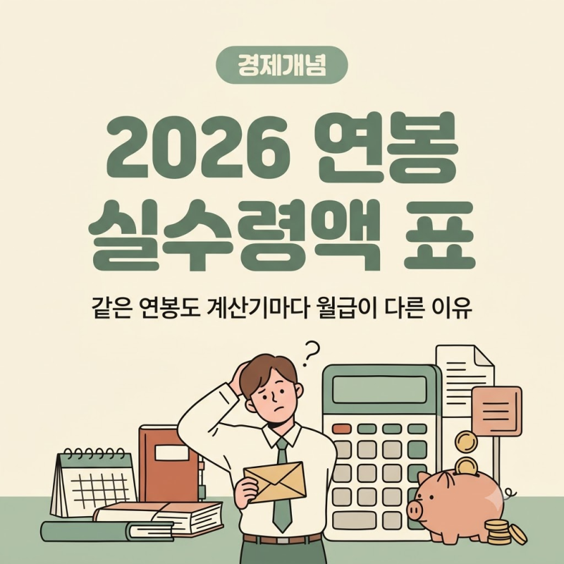 2026 연봉 실수령액 표: 연봉별 월급 세후 금액과 연봉계산기 결과가 서로 다른 이유