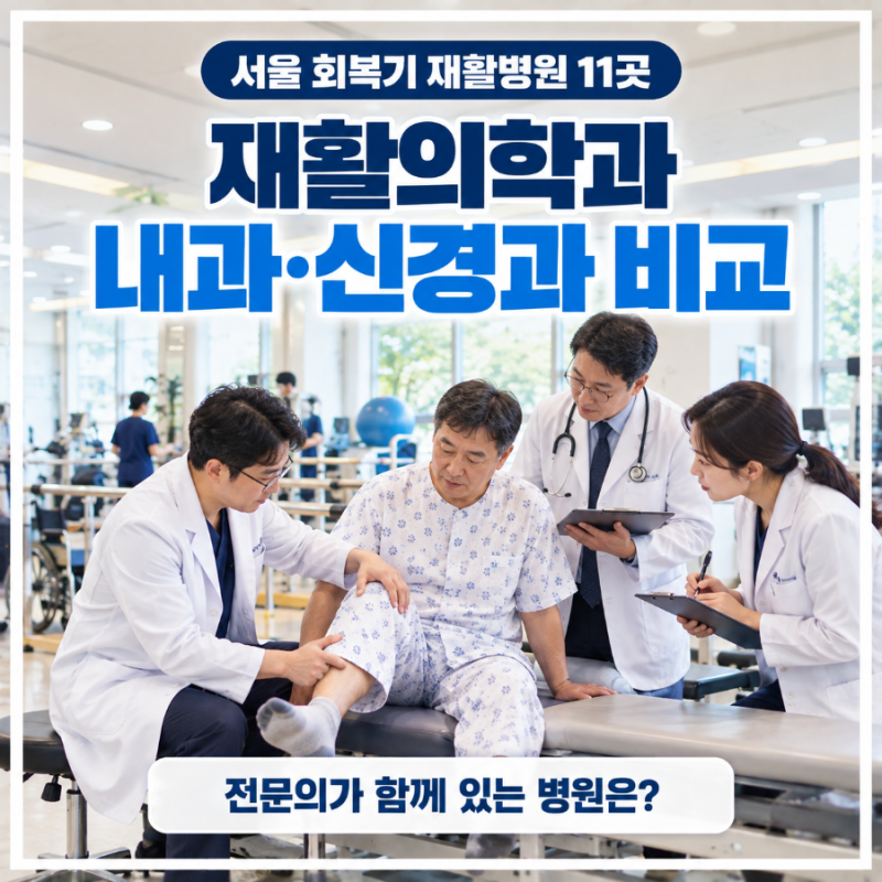 서울 회복기 재활병원 11곳 비교｜재활의학과·내과·신경과 전문의가 함께 있는 병원은?