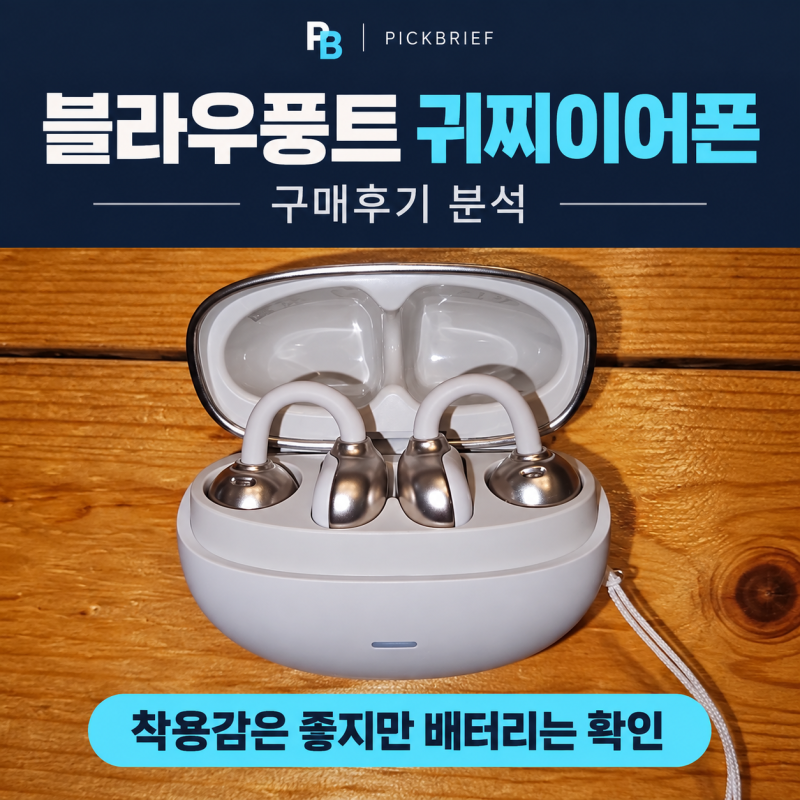 블라우풍트 귀찌이어폰 BLP-OE663_N 구매후기 분석, 착용감·배터리