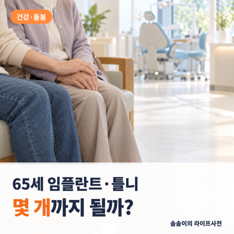 치과 가기 전 확인, 65세 임플란트 건강보험 적용 조건과 등록 순서