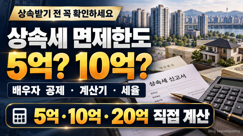 상속세 면제한도 얼마까지?｜5억·10억·20억 계산기와 배우자 공제 총정리