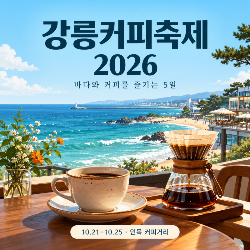 강릉커피축제 2026｜10월 21~25일, 안목 커피거리·프로그램·100인100미 신청