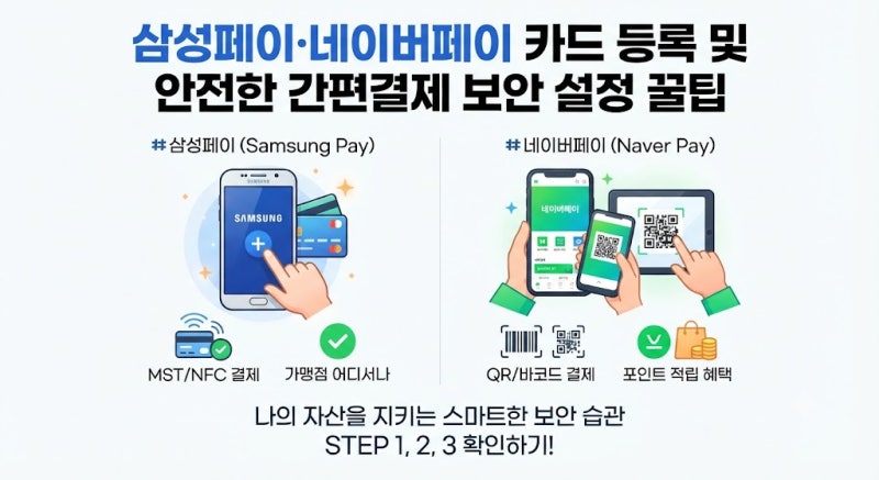 삼성페이/네이버페이 카드 등록 및 안전한 간편결제 보안 설정 꿀팁