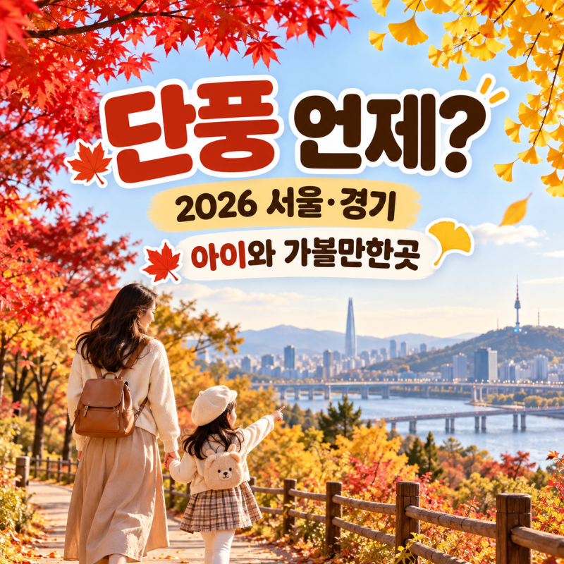 2026 서울 경기 단풍 절정 언제일까? 아이와 가볼만한곳 7곳 날짜별 정리