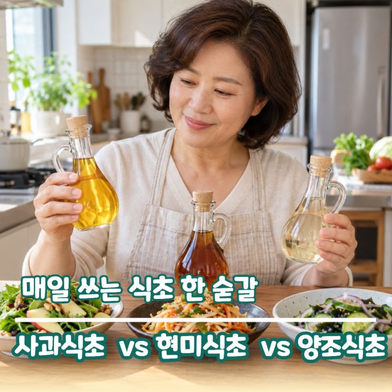 "사과식초 vs 현미식초 vs 양조식초" 매일 요리에 쓴다면?