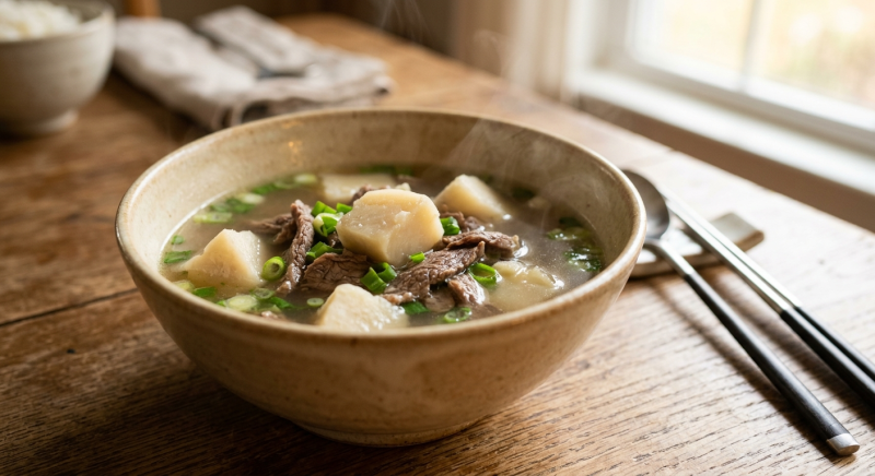 토란국 끓이는법, 쌀뜨물로 미끌거림 제거하는 손질부터
