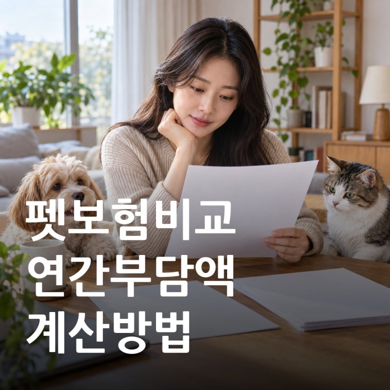 펫보험비교사이트, 같은 조건에서 연간 부담액까지 비교하는 방법