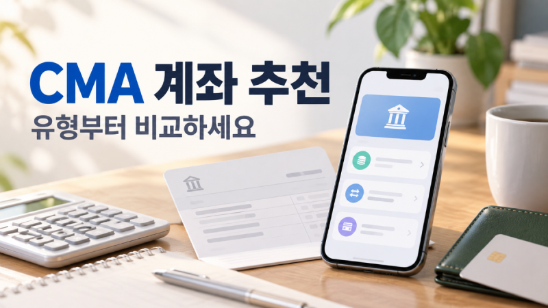 CMA 계좌 추천, RP형·발행어음형·MMF형 중 무엇을 골라야 할까?