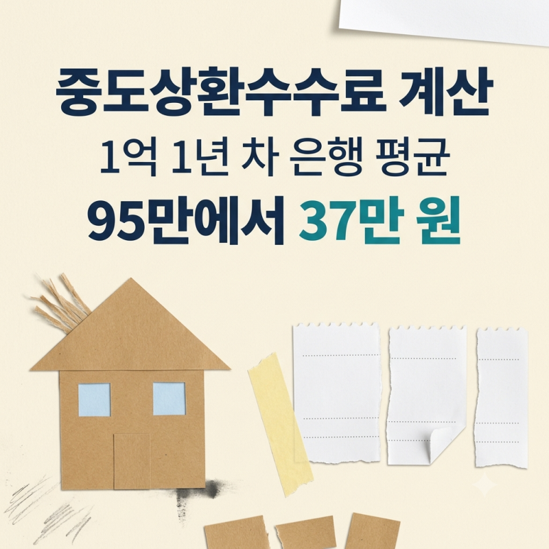 중도상환수수료 계산기 37만 원 맞나요? 1억 1년 차 주담대 중도상환수수료 뜯어보기