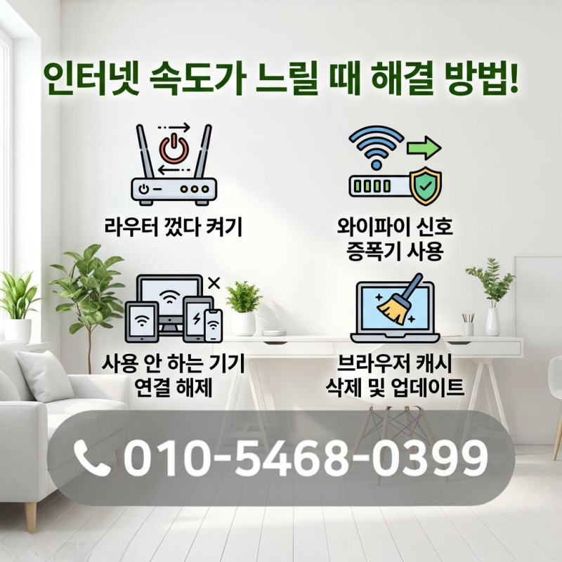 인터넷 속도가 느릴때 해결 방법