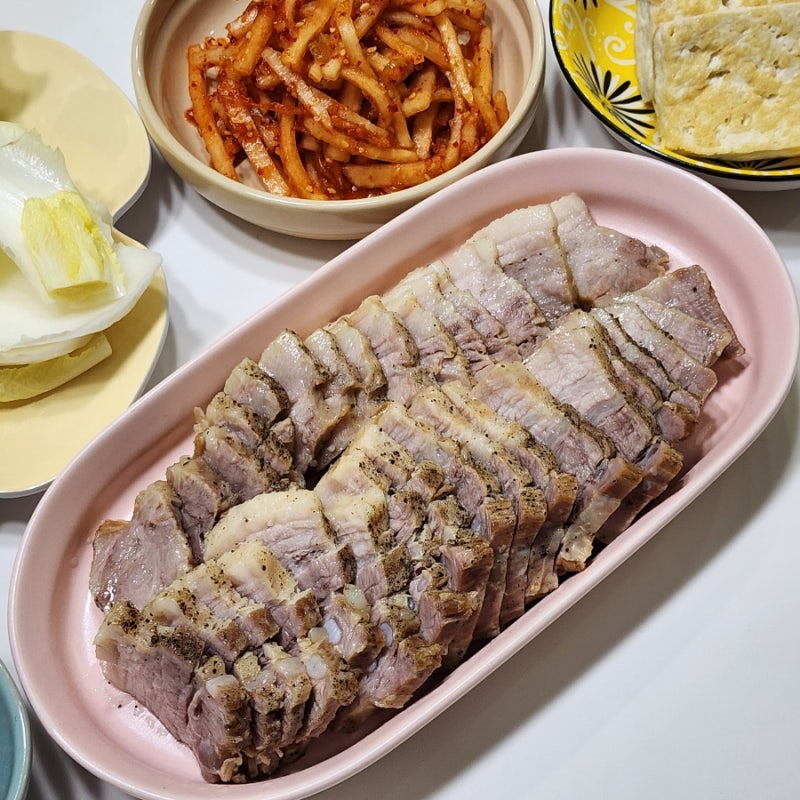 강레오 무수분 수육 레시피 삼겹살 수육 삶는법 통삼겹수육