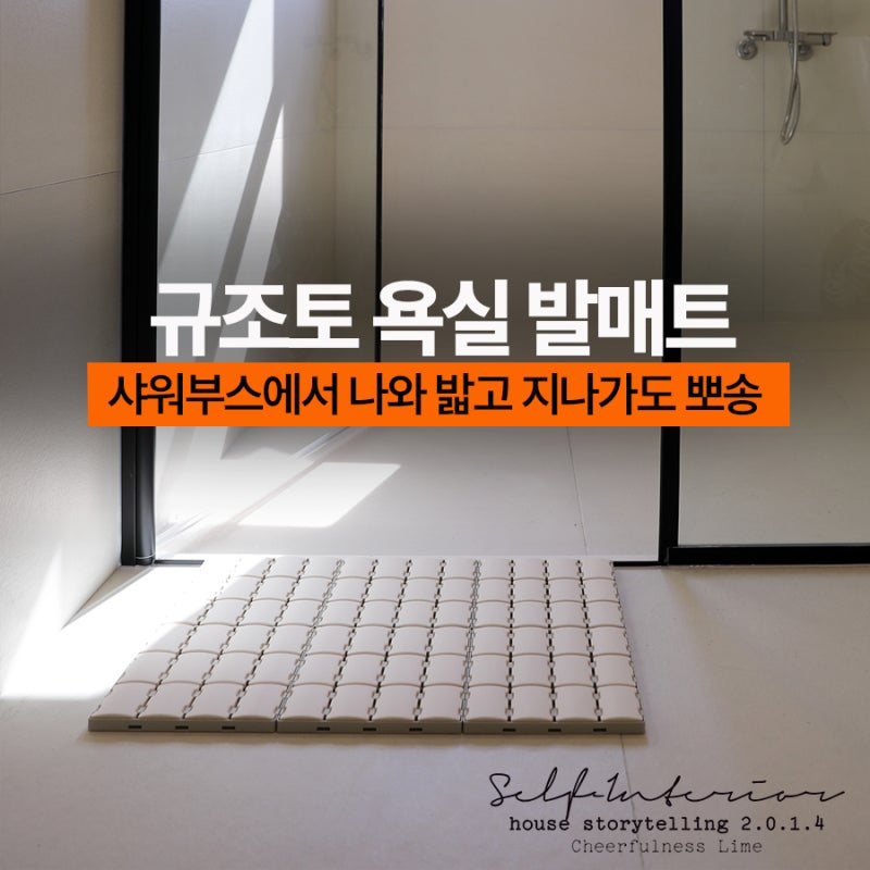 샤워부스파티션 중심으로 반은 건식욕실, 규조토 욕실발매트 정말 좋다