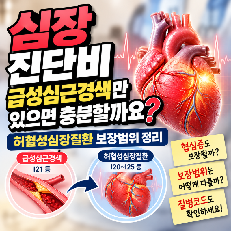 심장 진단비, 급성심근경색만 있으면 충분할까요 허혈성심장질환 보장범위 정리