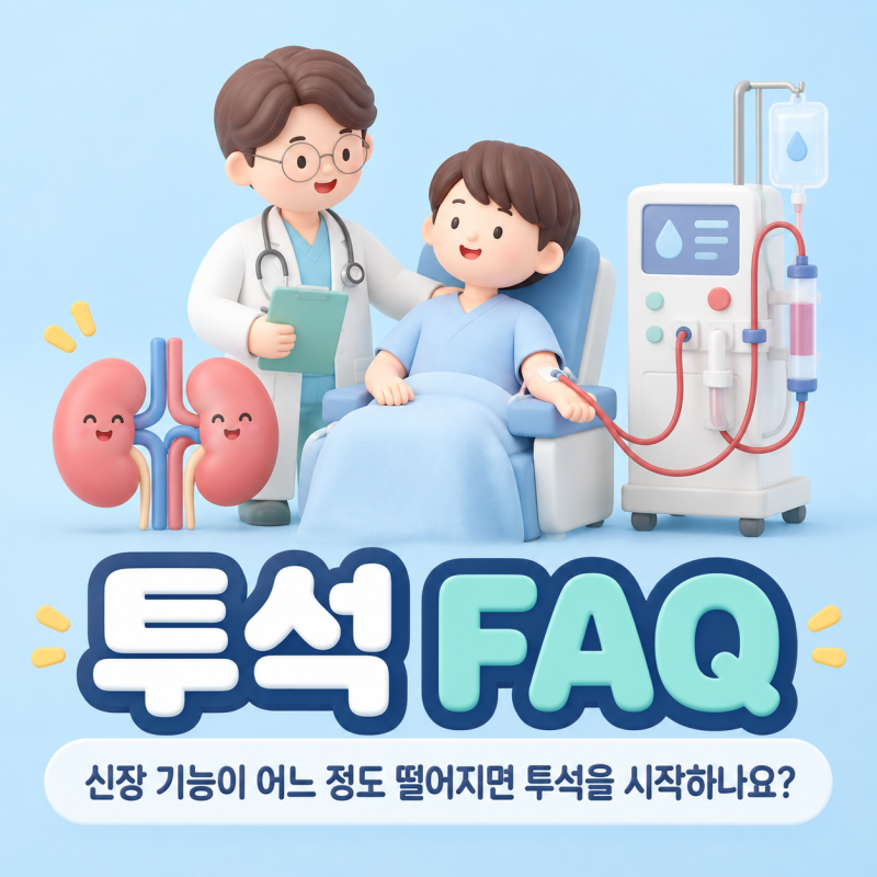 투석 FAQ｜신장 기능이 어느 정도 떨어지면 투석을 시작하나요?