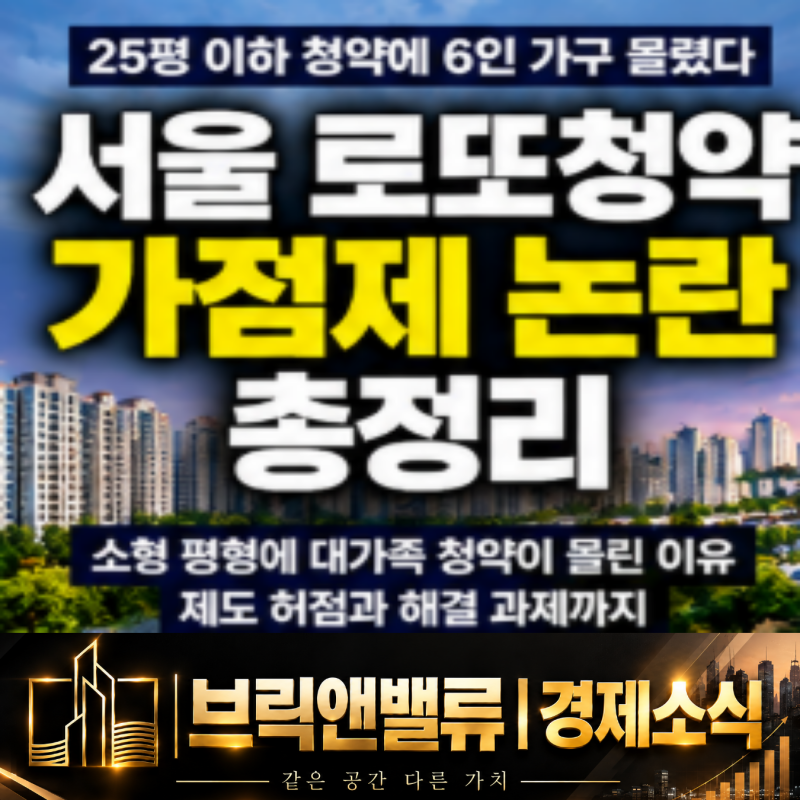 25평 이하 청약에 6인 가구 몰렸다, 서울 로또청약 가점제 논란 총정리
