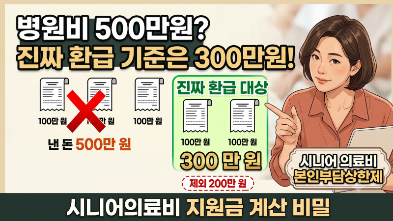 [시니어 정보] 병원비 500만 원 냈는데 환급액은 300만 원? 본인부담상한제 완벽 해부 및 신청 ....