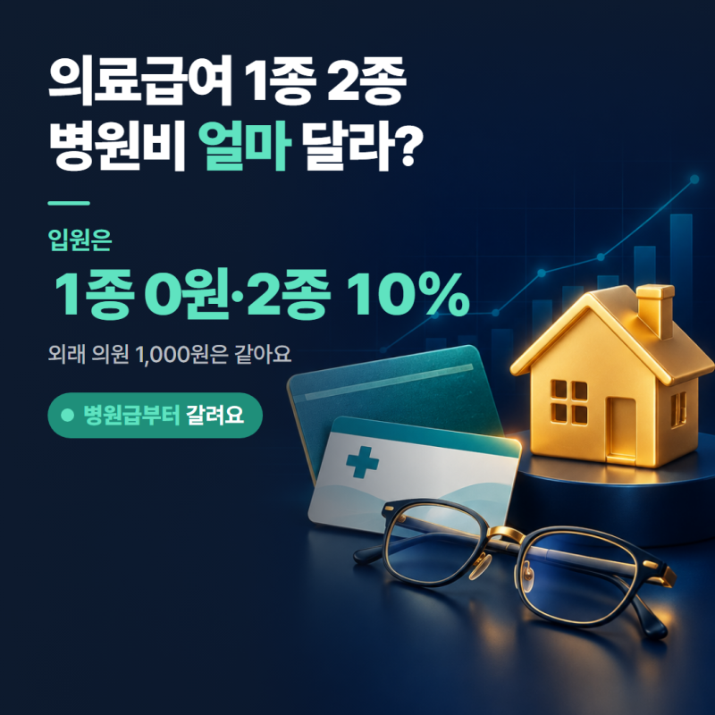 의료급여 1종 2종 차이, 병원·약국 기관별 본인부담금 비교