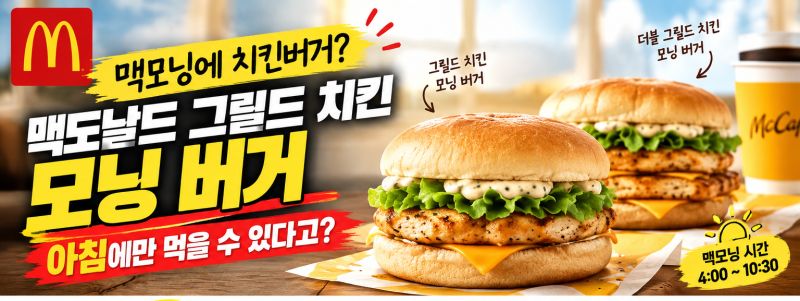 맥모닝 시간에만 팔던 맥도날드 메뉴, 의외로 이게 더 인기? 그릴드 치킨 모닝 버거 총정리