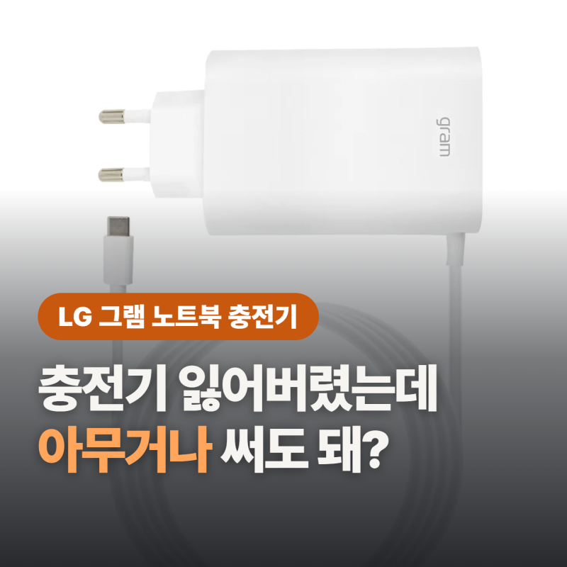 LG 그램 노트북 충전기 C타입, "정품 말고 65W 아무거나 꽂아도 괜찮아?”