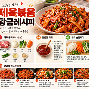 매콤달콤 제육볶음 황금레시피｜집에서 간단하게 만드는 방법