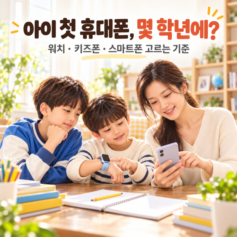 아이 첫 휴대폰, 몇 학년에 줄까? 워치·키즈폰·스마트폰 고르는 기준