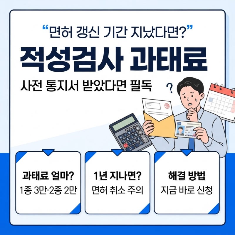 운전면허 적성검사 기간 초과 과태료 사전 통지 내용과 대처 방법