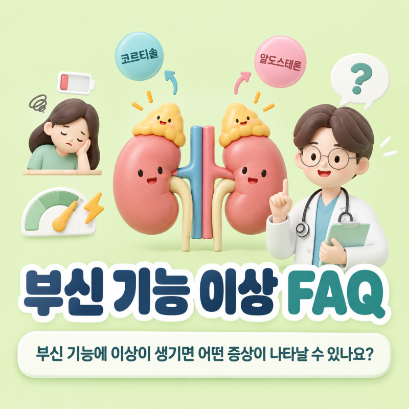 부신 기능에 이상이 생기면 어떤 증상이 나타날 수 있나요?