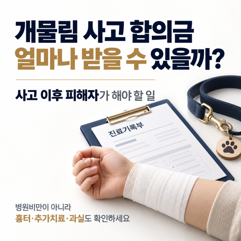 개물림 사고 합의금 얼마나 받을 수 있을까? 사고 이후 피해자가 해야 할 일 - 청주손해사정