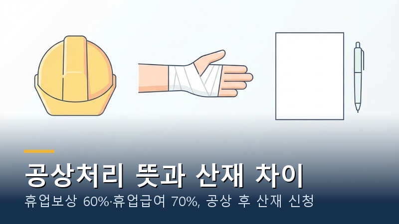 공상처리 뜻과 산재 차이｜60%·70% 비교, 나중에 산재 될까?