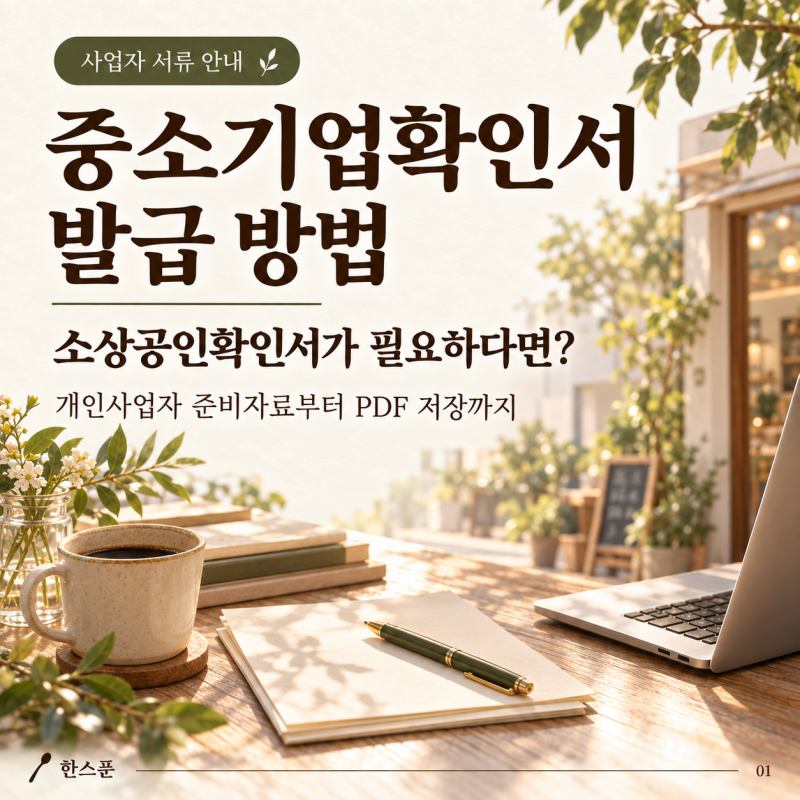 중소기업확인서(소상공인) 발급 방법 알아보기