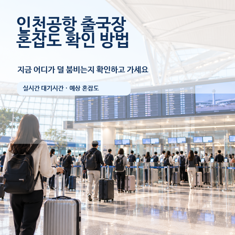 인천공항 출국장 혼잡도 확인 방법｜실시간 대기시간·예상 혼잡도 비교