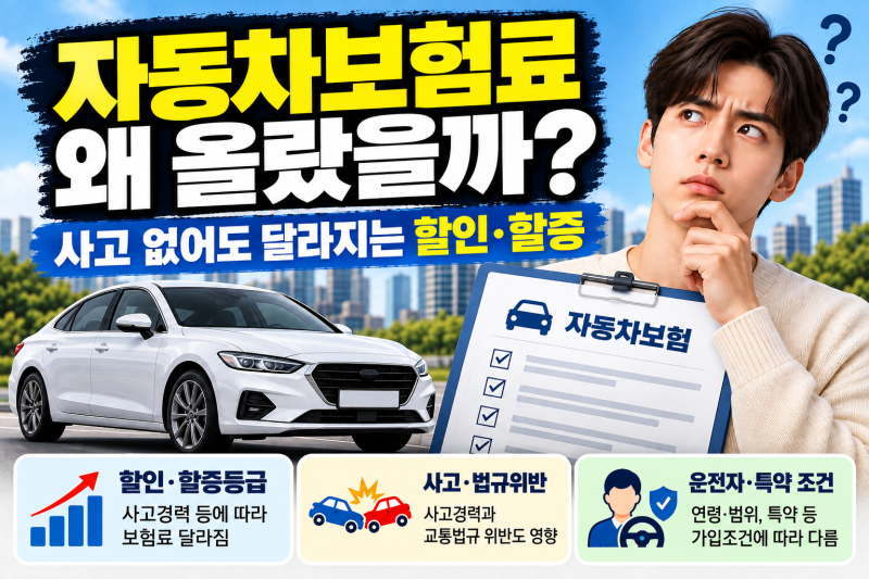 자동차보험료 왜 올랐을까? 사고 없어도 달라지는 할인·할증 등급 확인법