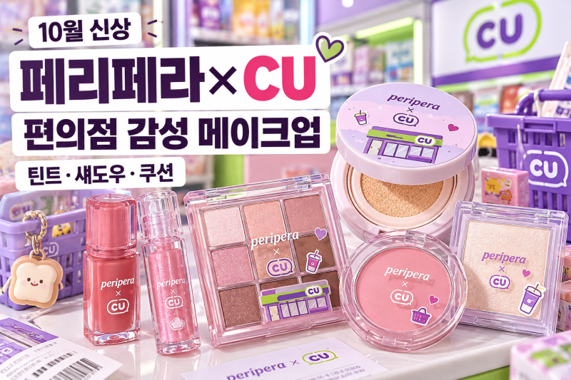 페리페라×CU 콜라보 나왔다｜편의점 감성 메이크업, 틴트·섀도우·쿠션 총정리