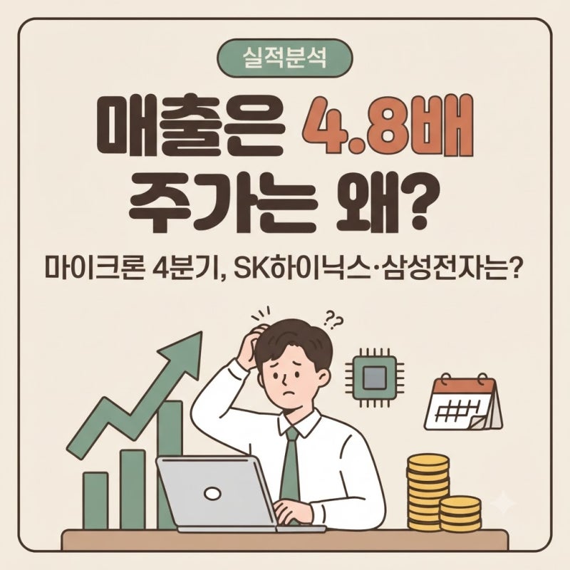 마이크론 실적 보고 하이닉스부터 다시 봤습니다