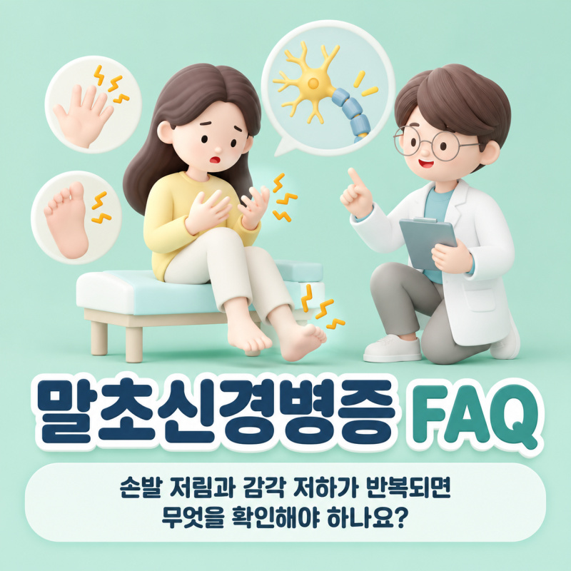 말초신경병증 FAQ｜손발 저림과 감각 저하가 반복되면 무엇을 확인해야 하나요?
