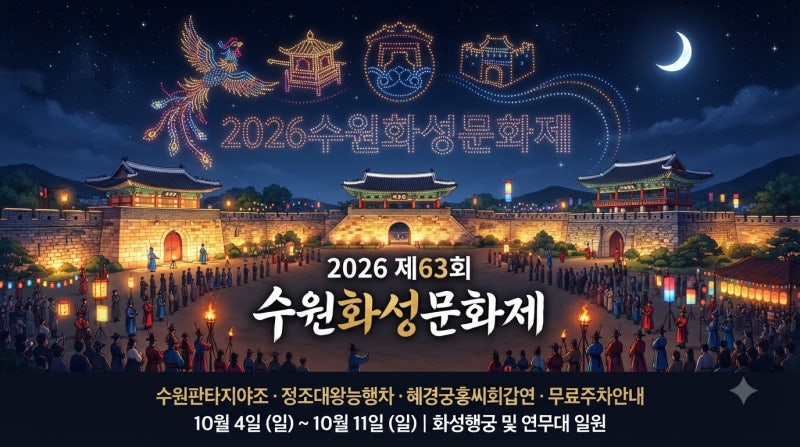2026 제63회 수원화성문화제 일정·프로그램·주차장·야조 총정리