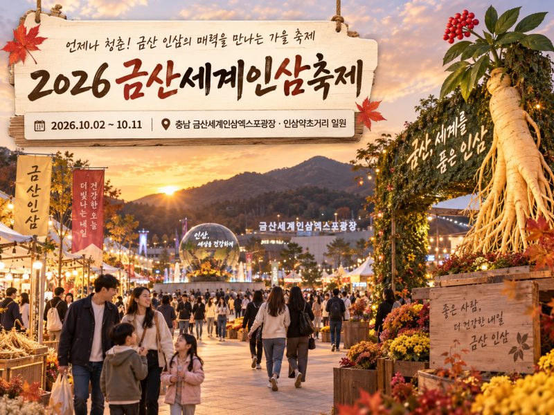 2026 금산세계인삼축제, 이번 주말 일정부터 주차·셔틀·입장료까지