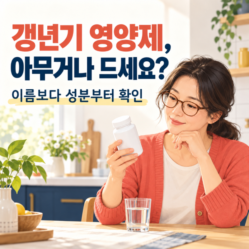 갱년기 영양제 추천｜남들이 좋다는 것부터 사지 마세요, 성분부터 확인하세요