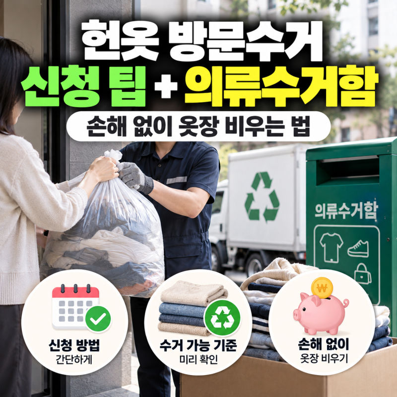 헌옷방문수거 신청 팁과 의류수거함 기준: 손해 없이 옷장 비우는 법