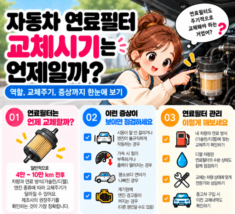 자동차 연료필터 교체시기는 언제일까?｜교체 안 하면 나타나는 증상