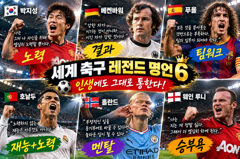 소름 돋는 세계 축구 레전드 명언 6가지｜박지성·호날두·홀란드가 성공할 수밖에 없었던 이....