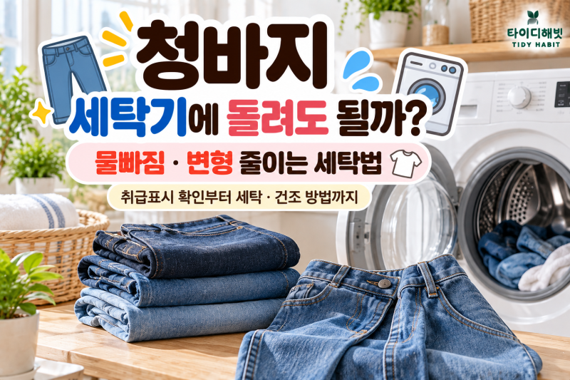 청바지 세탁기에 돌려도 될까? 물빠짐·변형 줄이는 세탁법