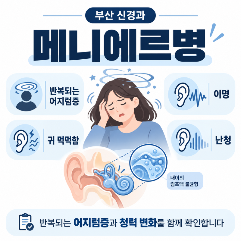 부산 신경과 어지럼증, 메니에르병과 전정편두통 구분이 중요한 이유