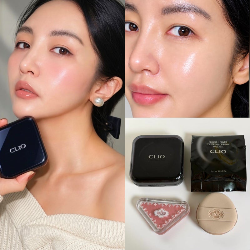 10월 올영픽 클리오 킬커버 파운웨어 쿠션 풍년다방 에디션 20N 아이보리 (블러쉬밤 꿀조합)