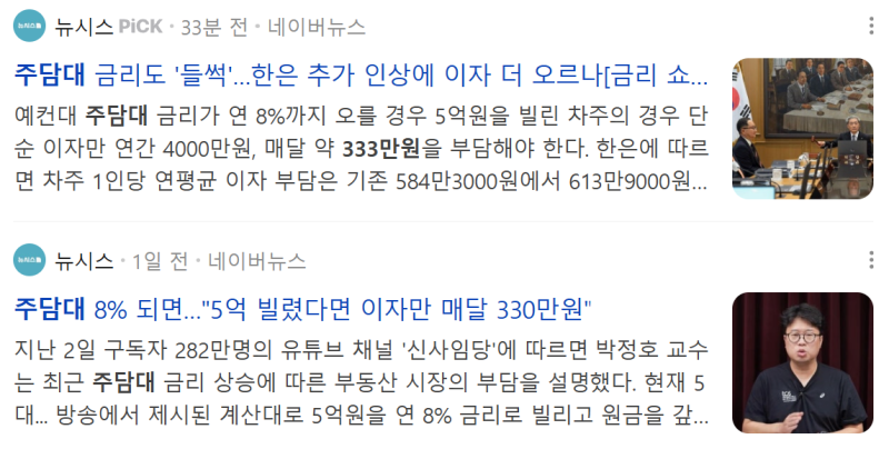주담대 5억이면 월 333만원 내야된다는데, 진짜인지 계산해봤습니다