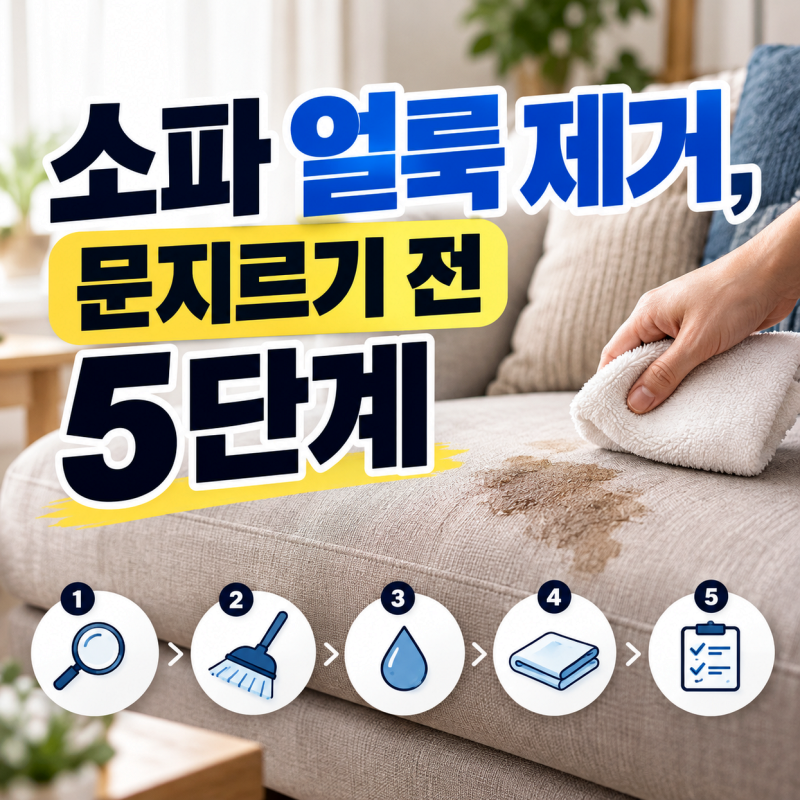 소파 얼룩 제거, 문지르기 전 5단계