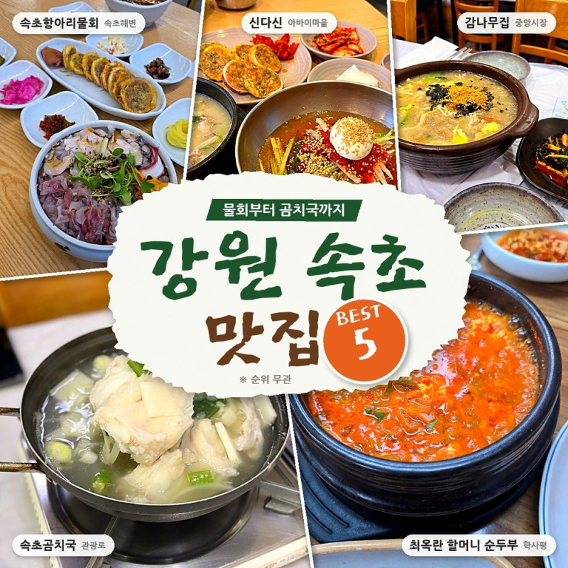 "물회 먹으러 갔다가 순두부까지".. 강원 속초 맛집 BEST 5