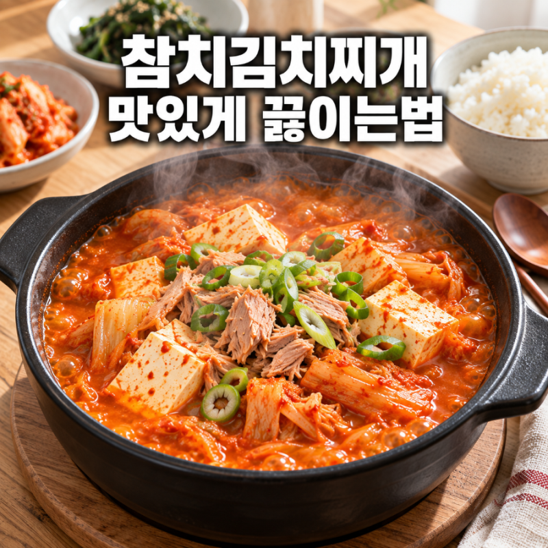 참치김치찌개 맛있게 끓이는법 참치캔 하나로 진한 김치찌개 레시피