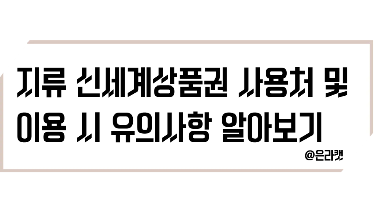 지류 신세계상품권 사용처 및 이용 시 주의사항 알아보기 - 오프라인 사용처 / 신세계몰 앱에....