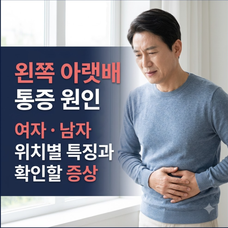 왼쪽 아랫배 통증 원인, 여자·남자 위치별 특징과 확인할 증상